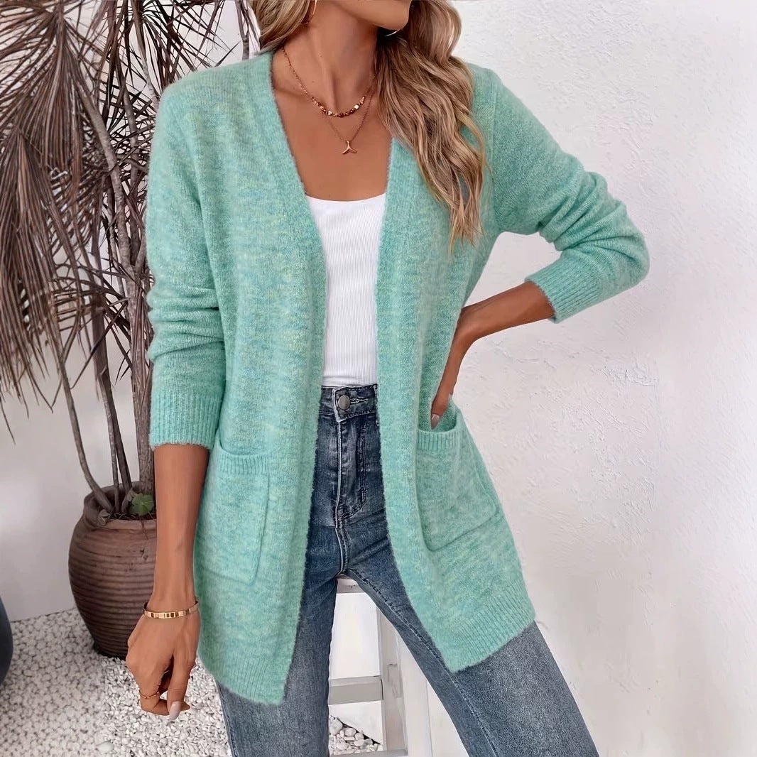 Mid-Length Pocket Knit Cardigan by Nue Haven