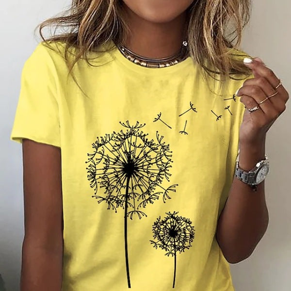 ✨ Must-Have Dandelion Print T-Shirt – Cute, Comfy & Stylish for Any Outfit ✨