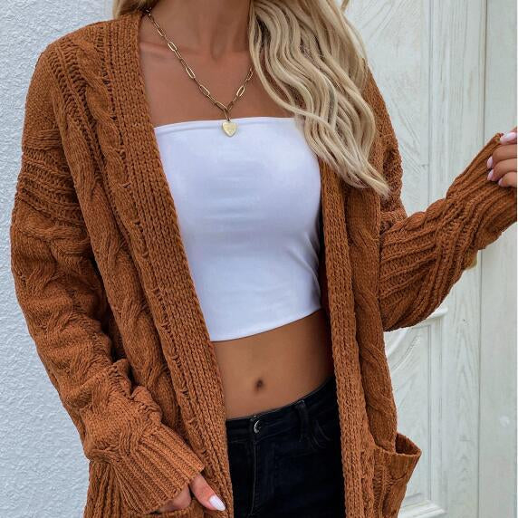 π§₯ Cozy Knit Long Sleeve Cardigan for Women Soft Stylish Layer β¨