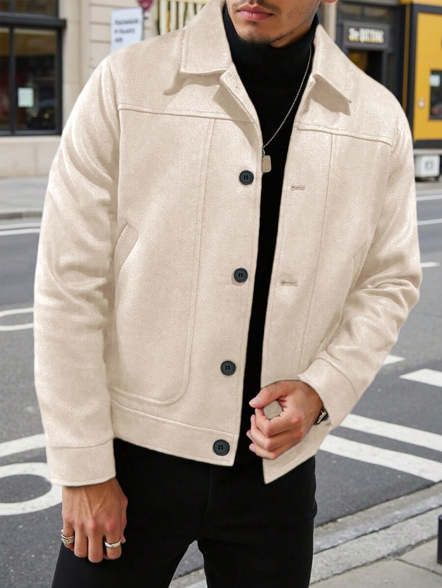 Slim Lapel-Collar Jacket in Apricot