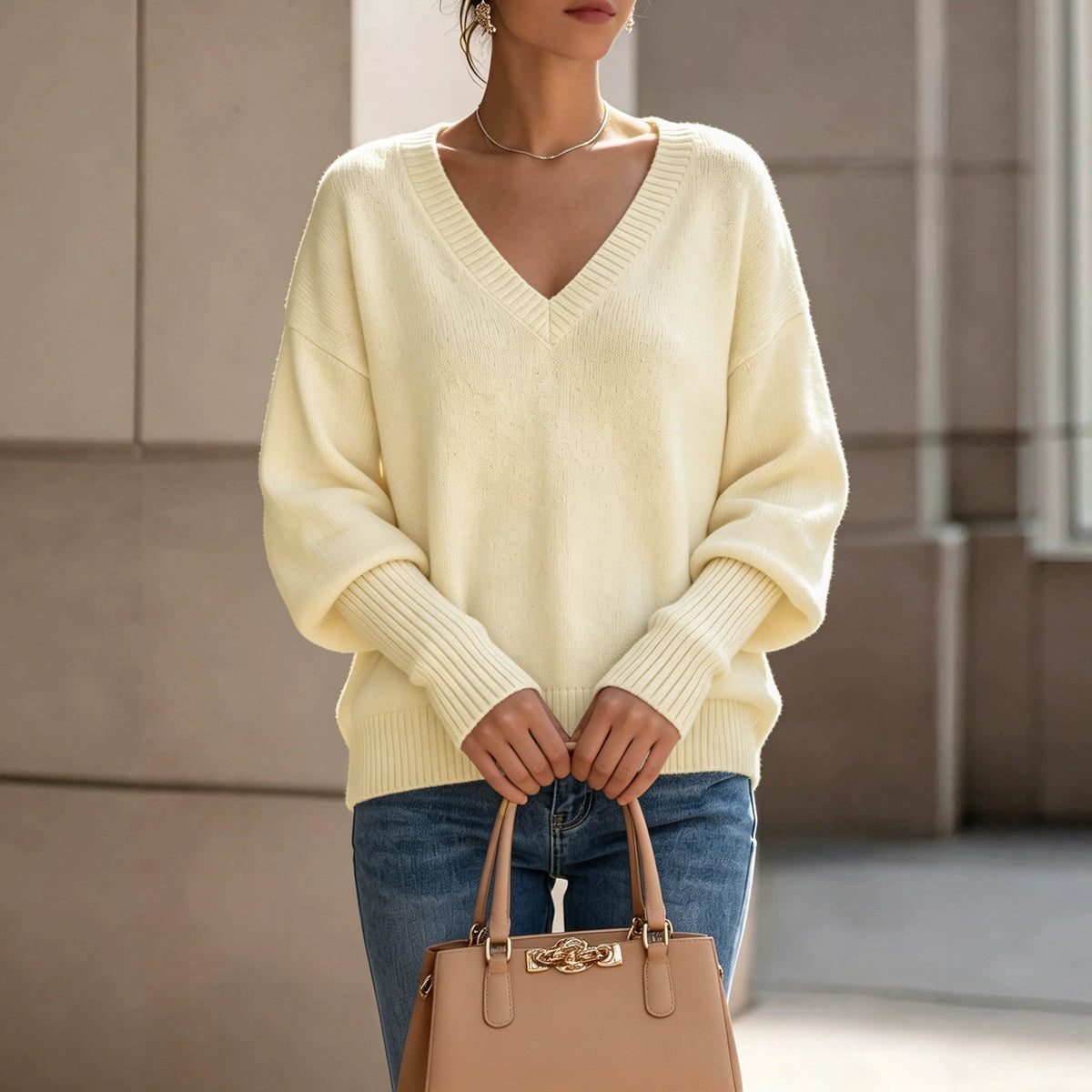 Ribbed Turtleneck Knit Sweater, view 3