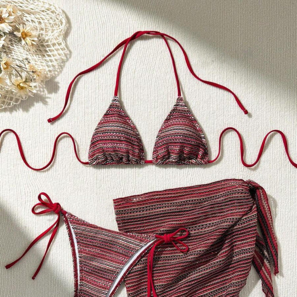 👙 Sexy Halter Bikini Set – Trendy 3-Piece Swimsuit for Summer 💖