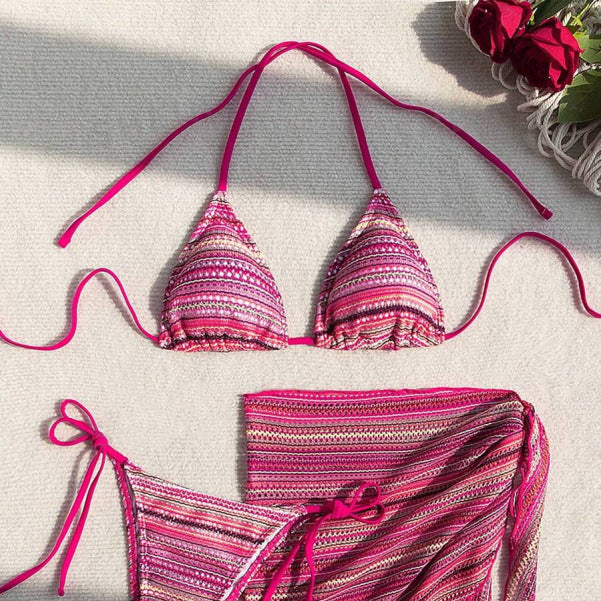 👙 Sexy Halter Bikini Set – Trendy 3-Piece Swimsuit for Summer 💖