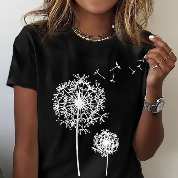 ✨ Must-Have Dandelion Print T-Shirt – Cute, Comfy & Stylish for Any Outfit ✨