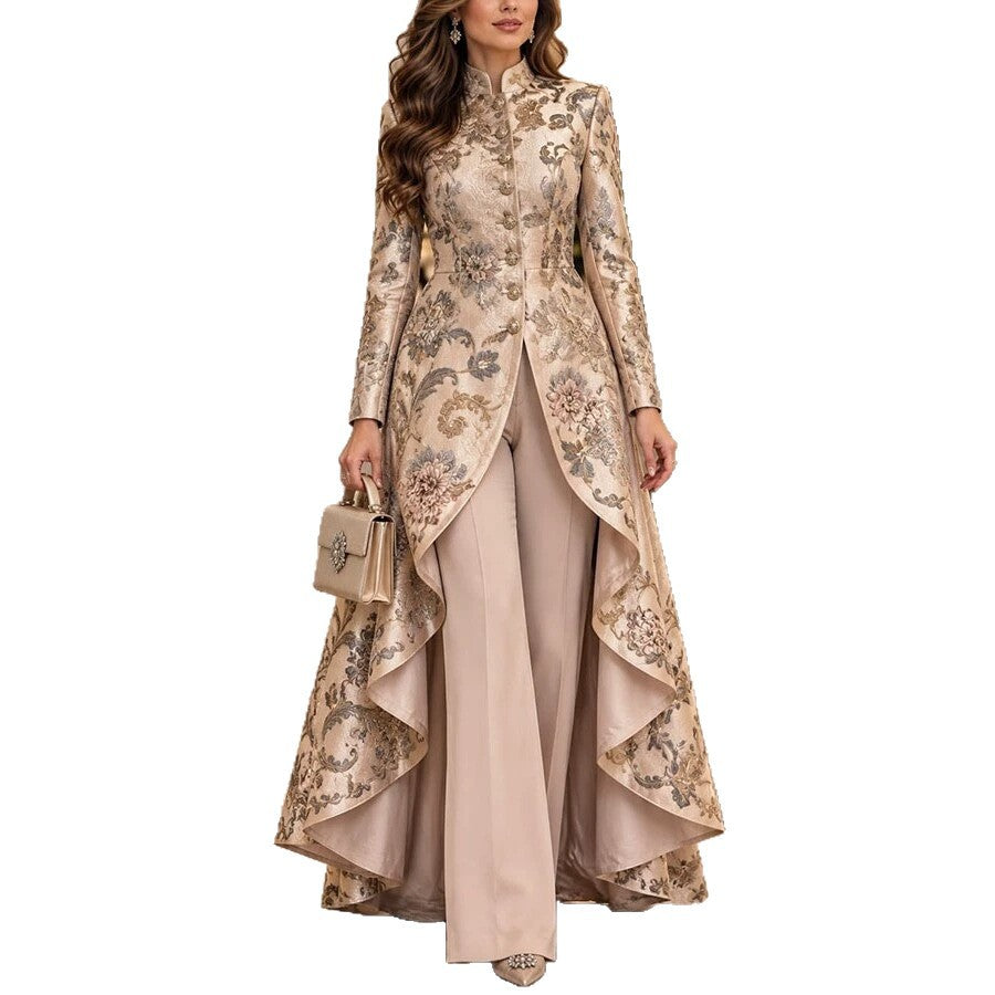 Printed Jacket and Wide-Leg Pants Set, view 5