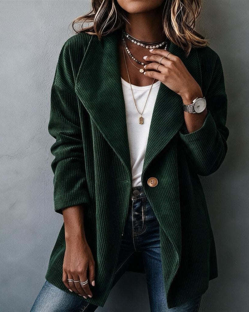 Corduroy Mid-Length Trench Coat by Nue Haven