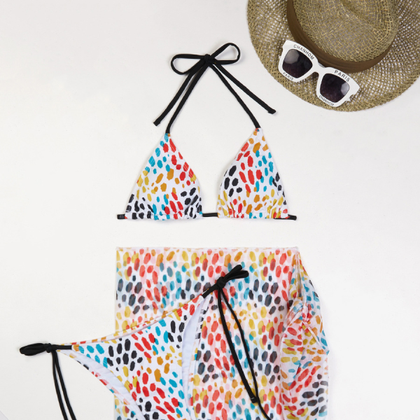 👙 Sexy 3-Piece Bikini Set Lace-Up Swimsuit – Must-Have Beachwear ☀️