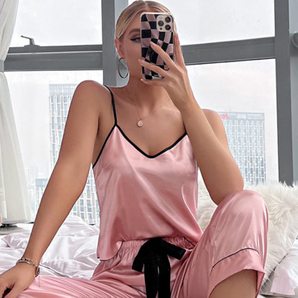 ✨ Soft & Sexy V-Neck Pajama Set – Cozy, Chic Sleepwear for Women ✨