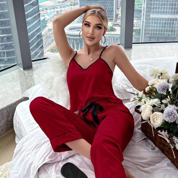 ✨ Soft & Sexy V-Neck Pajama Set – Cozy, Chic Sleepwear for Women ✨