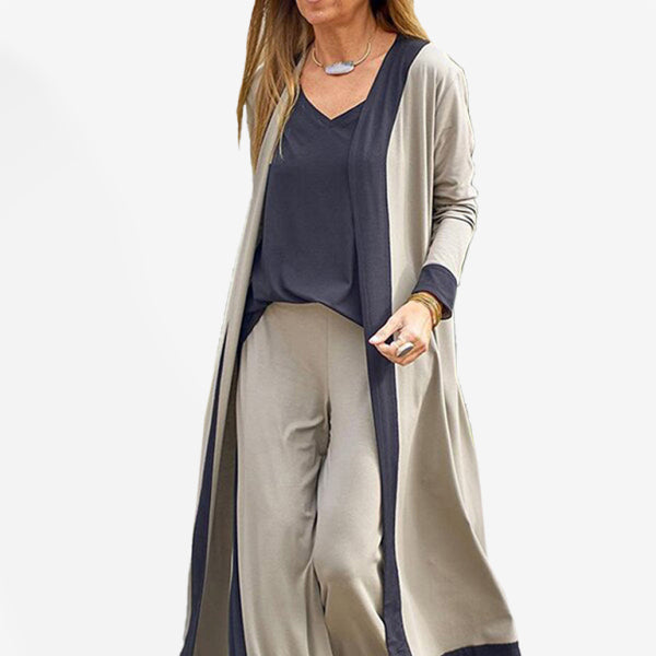 ποΈ Chic 3-Piece Lounge Set β Trendy Cardigan, Vest & Trousers for Effortless Style ποΈ