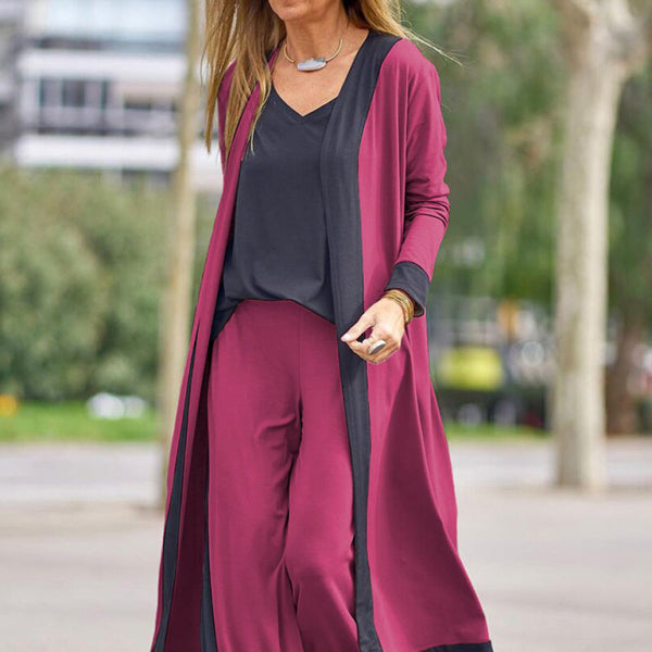 ποΈ Chic 3-Piece Lounge Set β Trendy Cardigan, Vest & Trousers for Effortless Style ποΈ