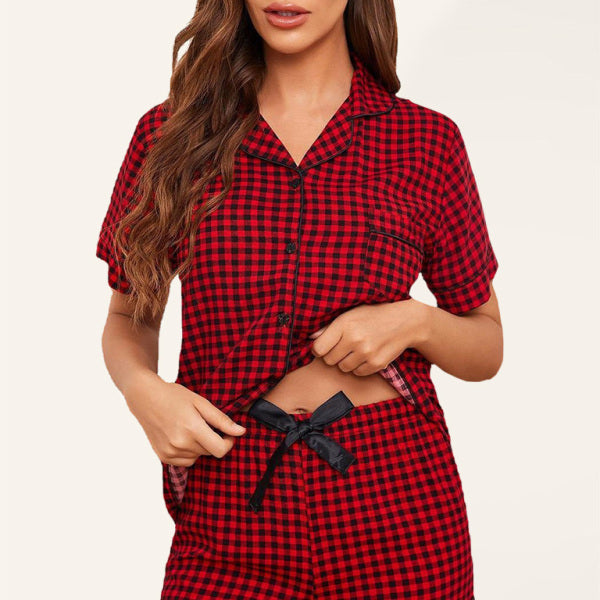 β¨ Cozy & Chic Plaid Knit Pajama Set β Retro Sleeveless Loungewear for Women β¨