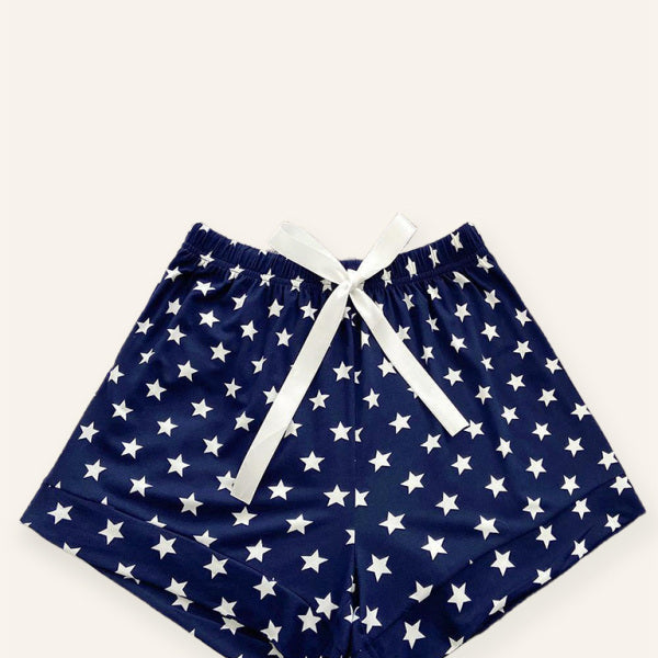 Cozy Starry Knit Pajama Shorts for Women Soft Comfy Lounge Wear
