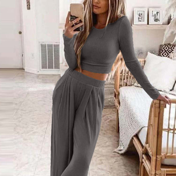 ποΈ Cozy Chic Knitted Lounge Set Womens β Stylish Two-Piece Outfit for Home & Casual Wear ποΈ