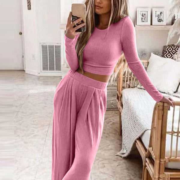 ποΈ Cozy Chic Knitted Lounge Set Womens β Stylish Two-Piece Outfit for Home & Casual Wear ποΈ
