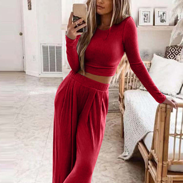 ποΈ Cozy Chic Knitted Lounge Set Womens β Stylish Two-Piece Outfit for Home & Casual Wear ποΈ