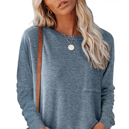 ✨ Chic & Comfy Women's Long Sleeve Top – Casual Solid Color Must-Have ✨