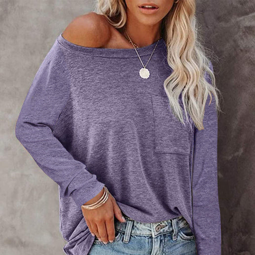✨ Chic & Comfy Women's Long Sleeve Top – Casual Solid Color Must-Have ✨