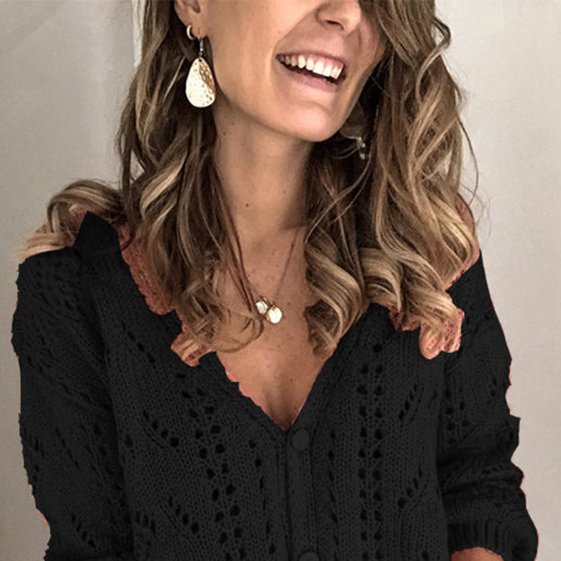 π§₯ Cozy Chic Knit Cardigan β Stylish V-Neck Sweater for Effortless Looks β¨