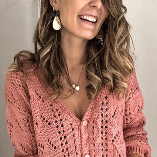 π§₯ Cozy Chic Knit Cardigan β Stylish V-Neck Sweater for Effortless Looks β¨