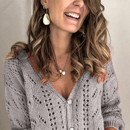 π§₯ Cozy Chic Knit Cardigan β Stylish V-Neck Sweater for Effortless Looks β¨