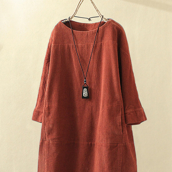 π§‘ Cozy Corduroy Retro Dress β Chic & Comfy Fall Essential β¨