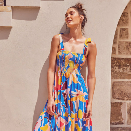 ✨ Summer Vibes Only Boho Print Maxi Dress Sleeveless Holiday Look ✨