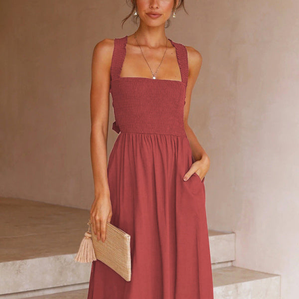 β¨ Breezy Cotton Linen Sling Dress Womens Casual Summer Outfit βοΈ