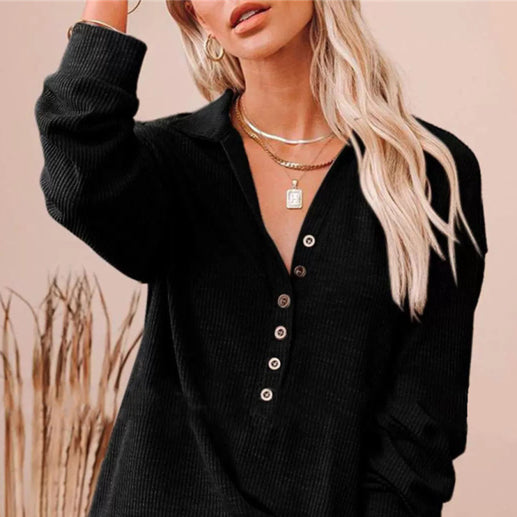 π₯ Cozy & Chic Button-Up Blouse β Casual Knit Top for Fall & Winter βοΈ