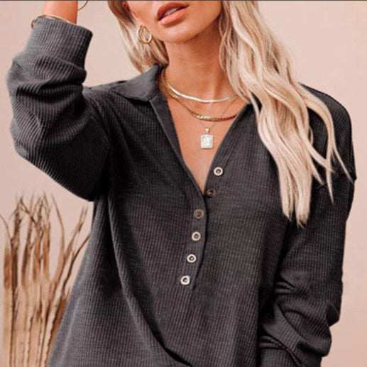 π₯ Cozy & Chic Button-Up Blouse β Casual Knit Top for Fall & Winter βοΈ