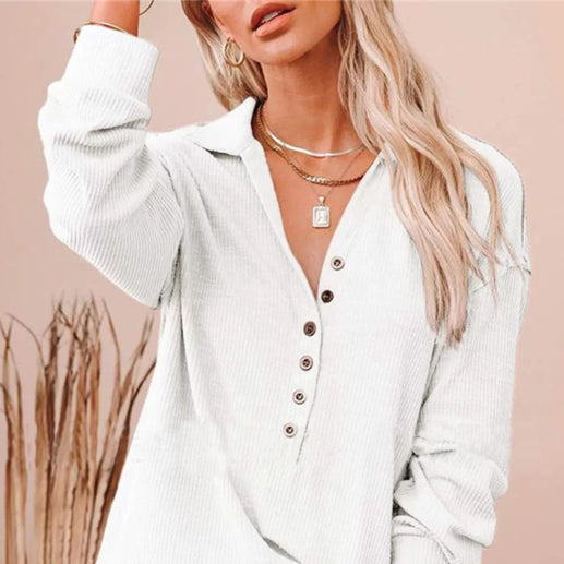 π₯ Cozy & Chic Button-Up Blouse β Casual Knit Top for Fall & Winter βοΈ