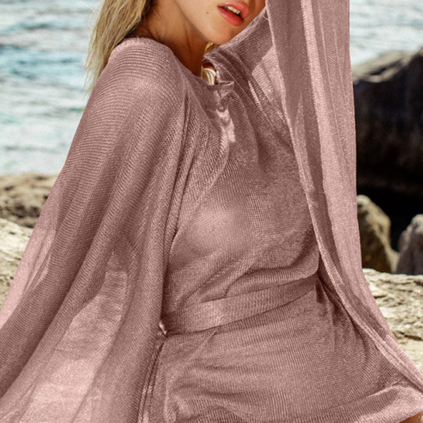 π Sexy Mesh Beach Cover Up Swimsuit βοΈ Sheer Sunscreen Cardigan for Summer Vibes