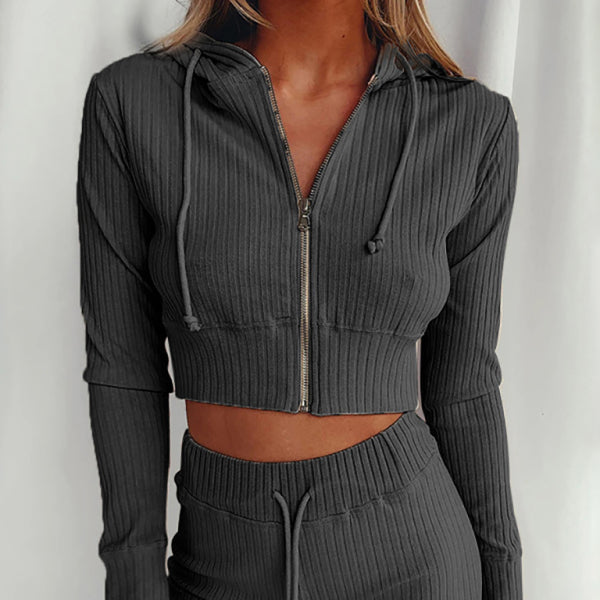 ποΈ Cozy Knit Hooded Two-Piece Jogger Set β Stylish & Comfy Loungewear β¨