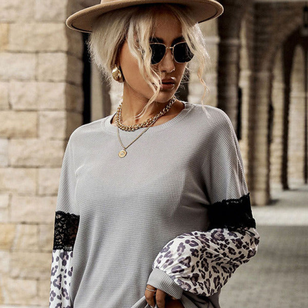 π€ Chic Leopard Print Knitted Top β Long Sleeve Cozy Fall Sweater π€