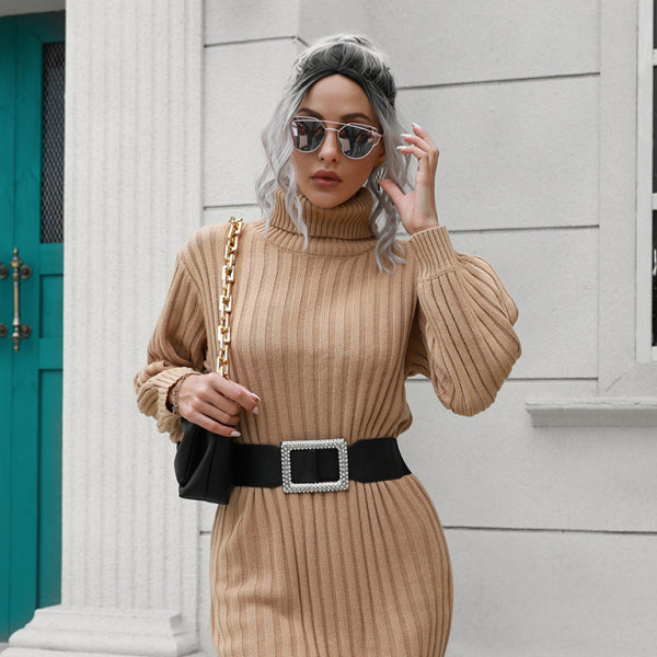 π€ Cozy Chic High Collar Sweater Dress β Stylish & Warm for Fall Winter βοΈ