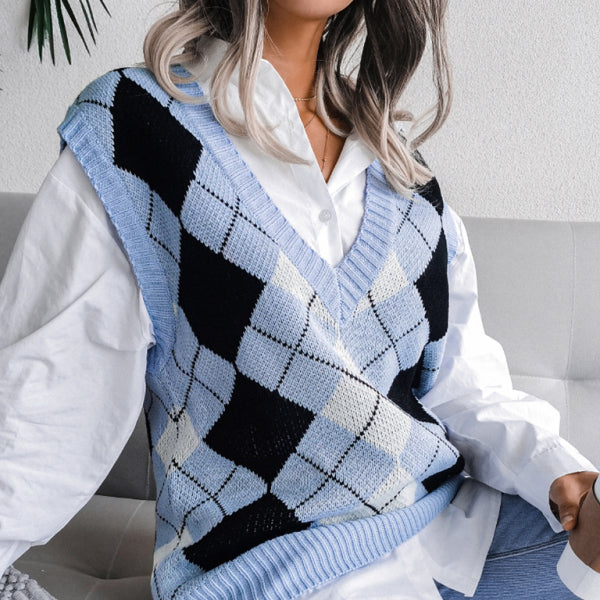 π€ Cozy Chic V-Neck Knit Sweater Vest β Trendy & Stylish Layering Essential π€