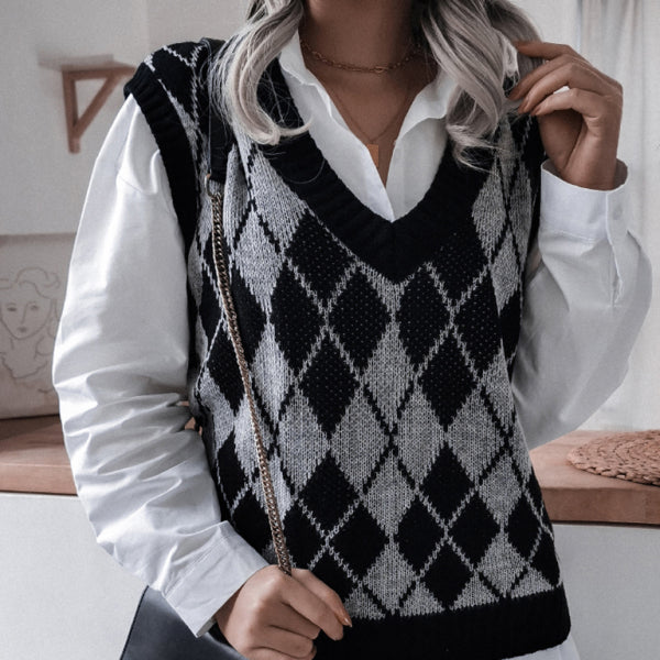 π€ Cozy Chic V-Neck Knit Sweater Vest β Trendy & Stylish Layering Essential π€