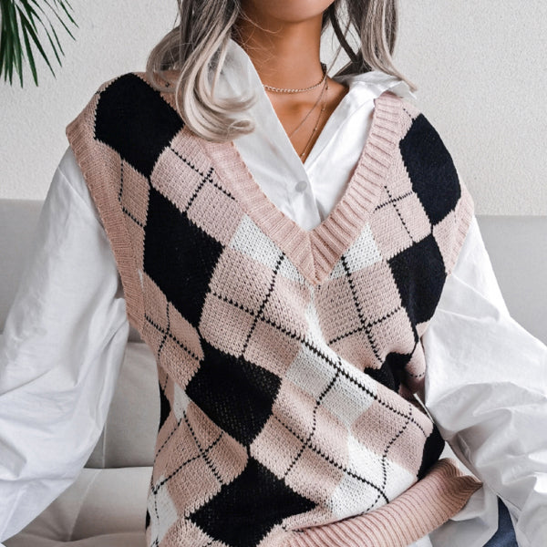 π€ Cozy Chic V-Neck Knit Sweater Vest β Trendy & Stylish Layering Essential π€