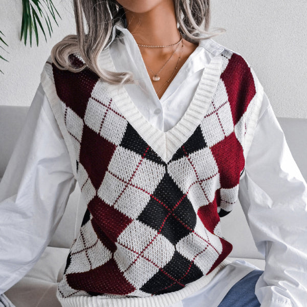 π€ Cozy Chic V-Neck Knit Sweater Vest β Trendy & Stylish Layering Essential π€