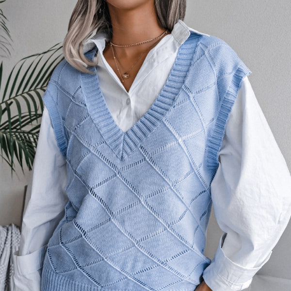 π§‘ Chic V-Neck Knit Sweater Vest β Trendy, Cozy & Stylish for Fall π