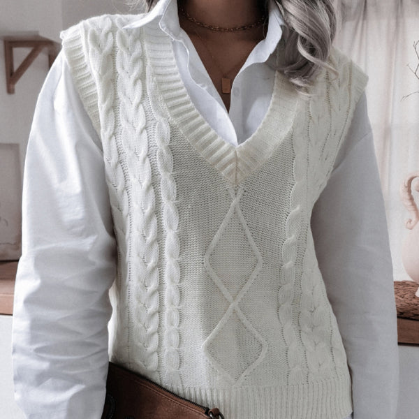 π§‘ Cozy Chic V-Neck Knit Sweater Vest β Trendy, Loose & Stylish for Fall π