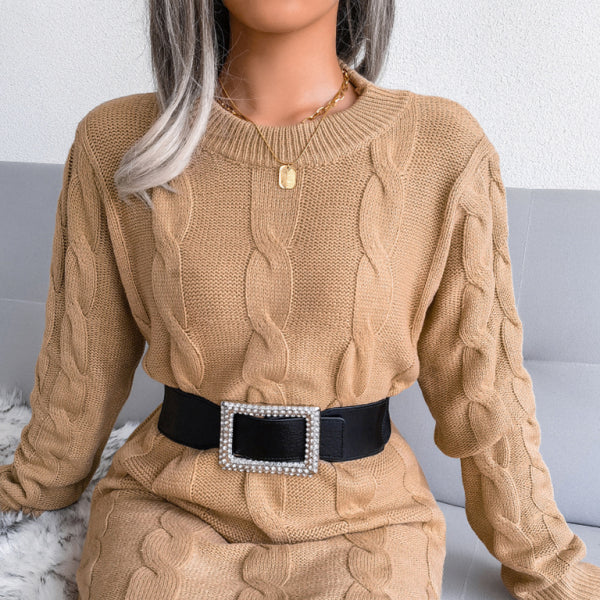 🖤 Cozy Chic Knit Sweater Dress – Curve-Hugging & Stylish for Fall Winter 🤍