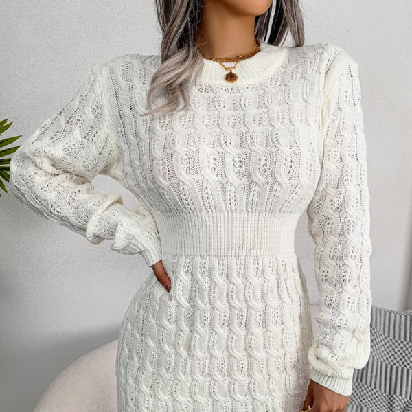 ✨ Cozy Chic Knit Sweater Dress Long Sleeve Waist Hugging Mini – Fall Winter Must-Have ✨