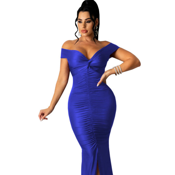 ✨ Sexy V-Neck Ruched Bodycon Dress – Perfect for Date Night & Parties ✨