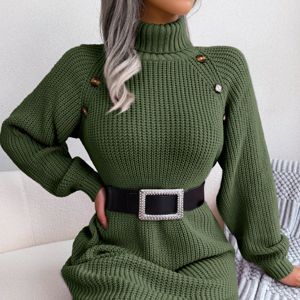 ποΈ Cozy Chic High Neck Sweater Dress Long Sleeve Fall Winter Outfit ποΈ
