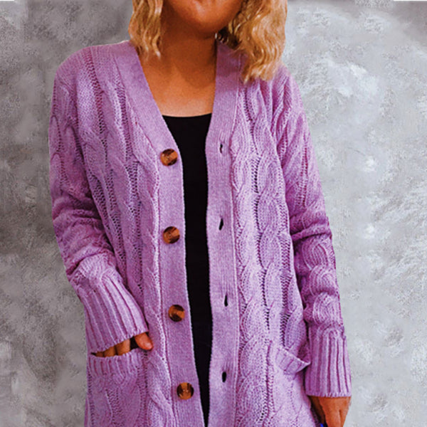 π§₯ Cozy Chic Knit Cardigan Twist Pocket Long Sleeve Sweater for Women π§₯