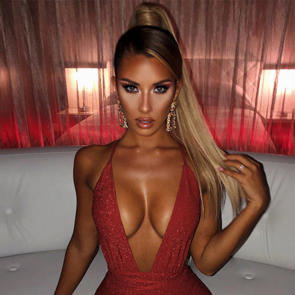 ✨ Sexy V-Neck Backless Party Dress – Flirty, Elegant, & Chic ✨