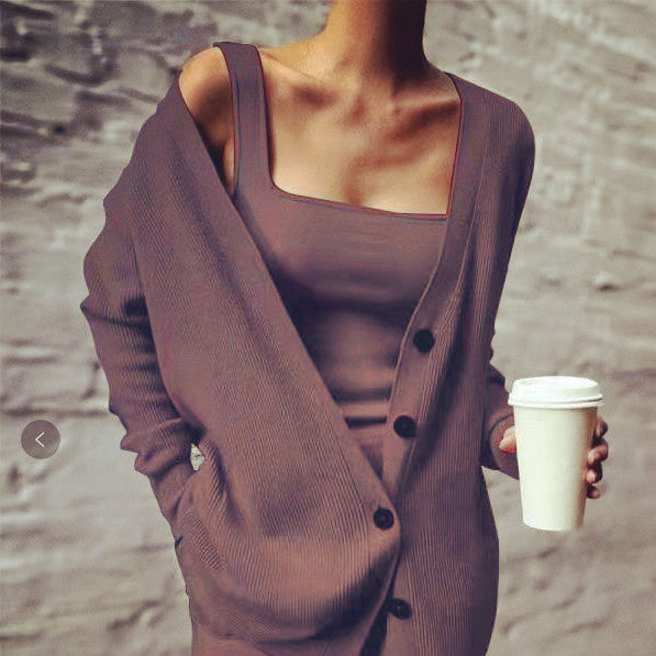 β¨ Cozy & Chic Knitted 3-Piece Set β Stylish Lounge & Casual Wear for Women β¨