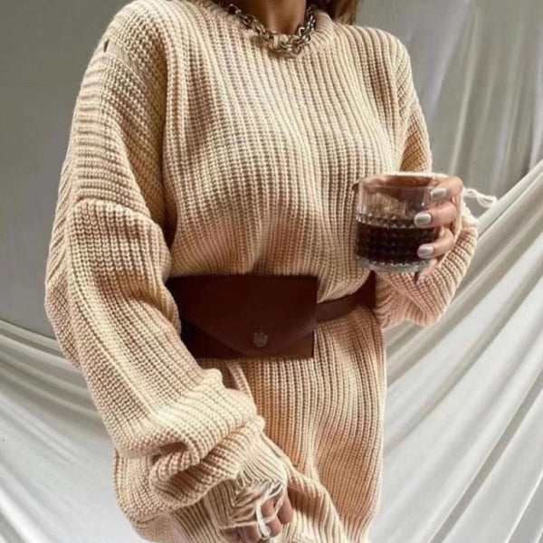 🖤 Chic & Cozy Ripped Sweater Dress – Trendy Fall Must-Have 🤍