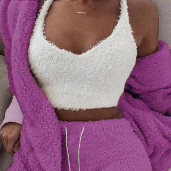 π Cozy 3-Piece Plush Pajama Set β Soft Cotton Loungewear for Chilled Vibes β¨